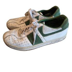 Vintage Diesel Lo Leather Driving Shoes White Green Y2K Sneakers 7.5 15129 85